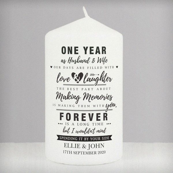 (image for) Personalised Anniversary Pillar Candle - Click Image to Close