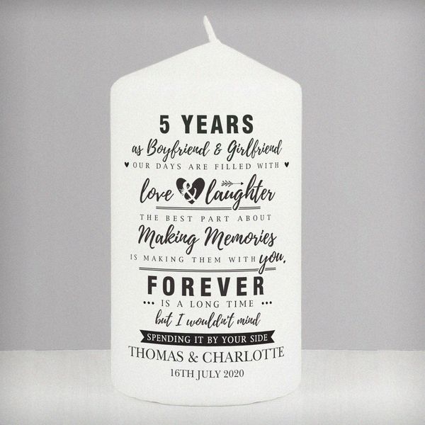 Modal Additional Images for Personalised Anniversary Pillar Candle