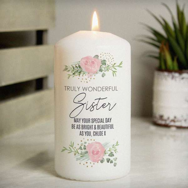 Modal Additional Images for Personalised Abstract Rose Pillar Candle