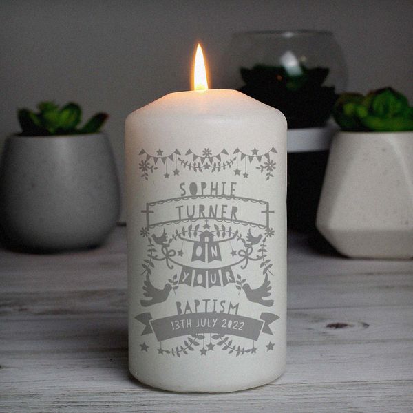 Modal Additional Images for Personalised Grey Papercut Style Pillar Candle