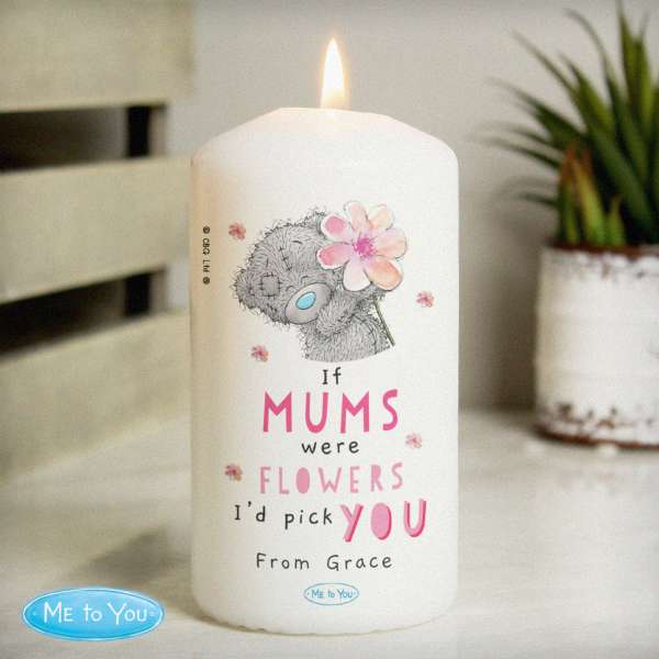 (image for) Personalised Me To You If... Were Flowers Pillar Candle - Click Image to Close