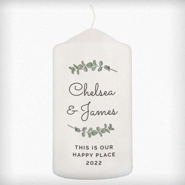 Modal Additional Images for Personalised Botanical Pillar Candle