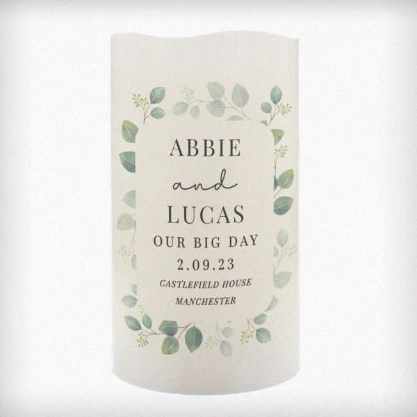 (image for) Personalised Botanical Free Text LED Candle - Click Image to Close