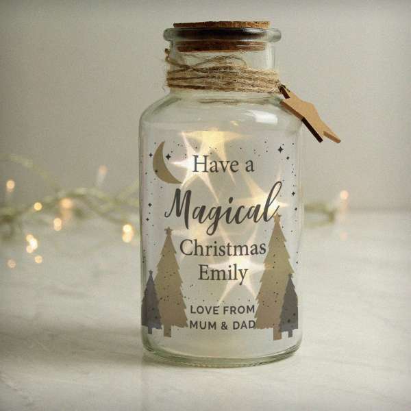 (image for) Personalised Christmas Tree LED Glass Jar - Click Image to Close