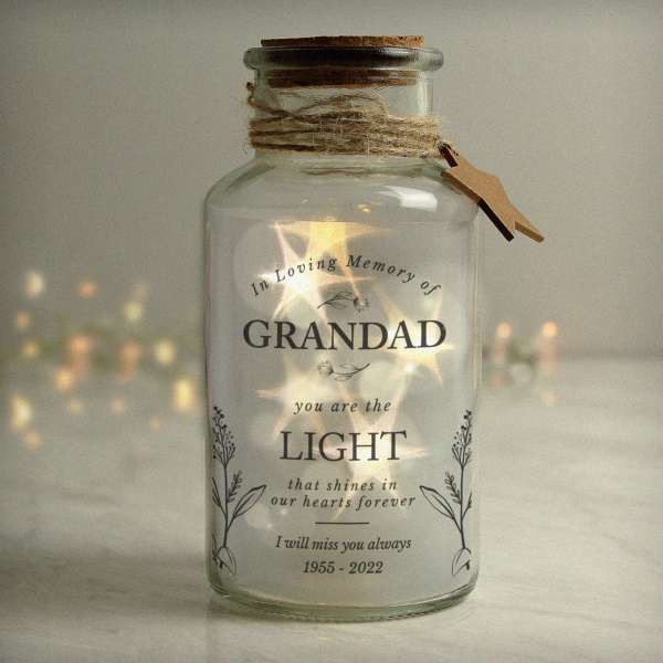 (image for) Personalised In Loving Memory LED Glass Jar
