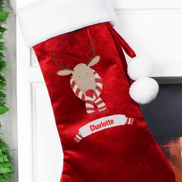 Modal Additional Images for Personalised Retro Reindeer Stocking