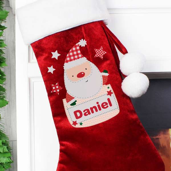(image for) Personalised Pocket Santa Stocking - Click Image to Close