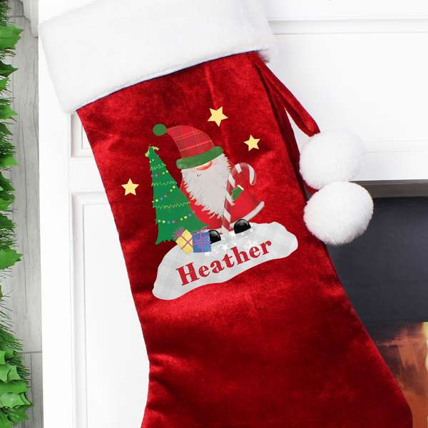 (image for) Personalised Tartan Santa Stocking - Click Image to Close