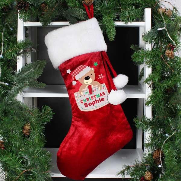 (image for) Personalised Pocket Teddy My 1st Christmas Stocking