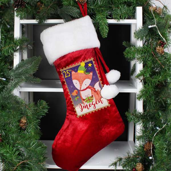 Modal Additional Images for Personalised Festive Fox Luxury Stocking