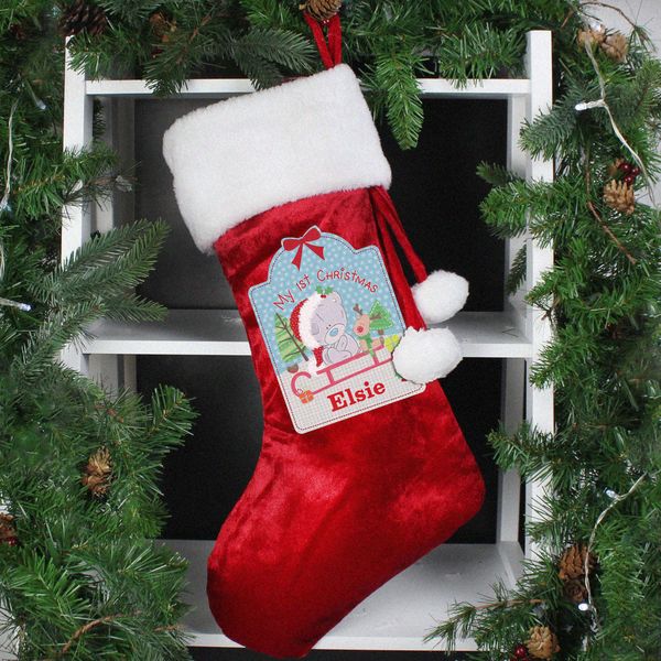 (image for) Personalised Tiny Tatty Teddy My 1st Christmas Luxury Stocking - Click Image to Close