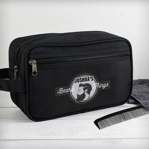 (image for) Personalised Beard Things Black Wash Bag - Click Image to Close
