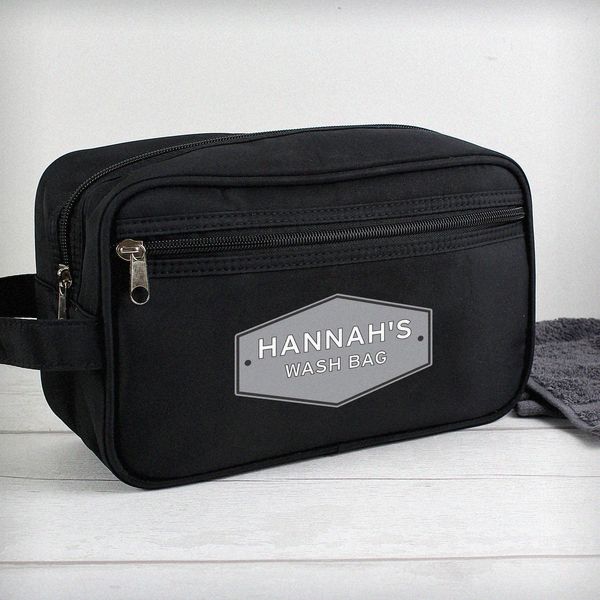Modal Additional Images for Personalised Plaque Black Wash Bag
