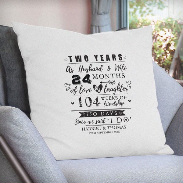 Modal Additional Images for Personalised 2nd Anniversary Cushion Cover