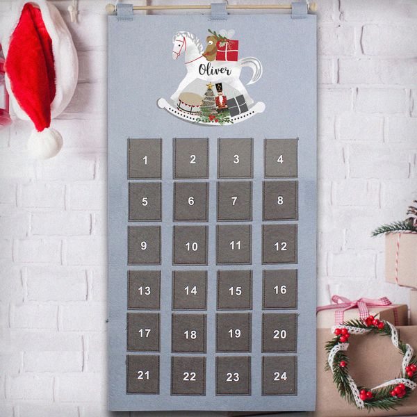 Modal Additional Images for Personalised Rocking Horse Advent Calendar In Silver Grey