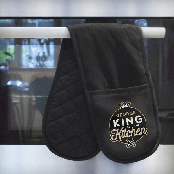 (image for) Personalised King of the Kitchen Oven Gloves - Click Image to Close