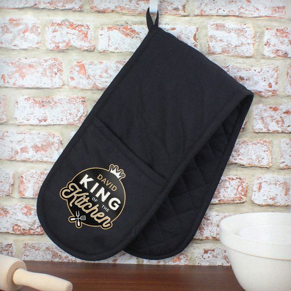 (image for) Personalised King of the Kitchen Oven Gloves - Click Image to Close