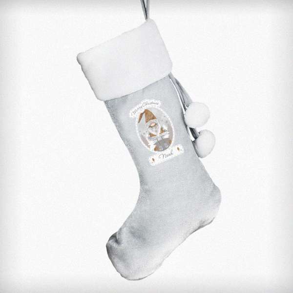 Modal Additional Images for Personalised Christmas Gonk Silver Grey Stocking