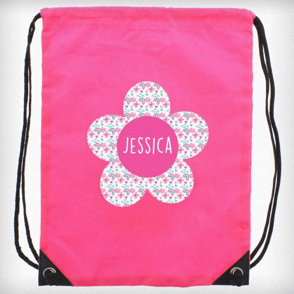 (image for) Personalised Flower Pink Kit Bag - Click Image to Close