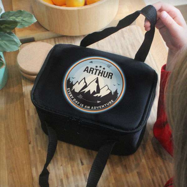 (image for) Personalised Adventure Black Lunch Bag - Click Image to Close
