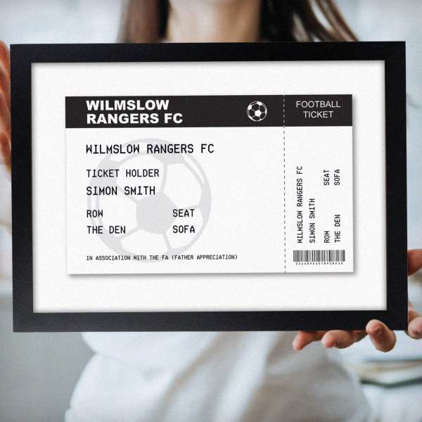 (image for) Personalised Football Ticket A4 Black Framed Print - Click Image to Close