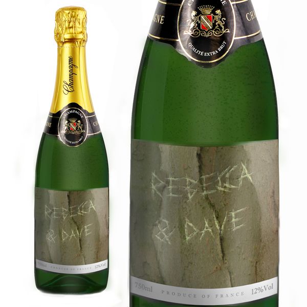 Modal Additional Images for Personalised Tree Carving Champagne Bottle
