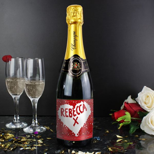 (image for) Personalised Rose Petal Champagne Bottle - Click Image to Close