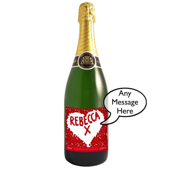 (image for) Personalised Rose Petal Champagne Bottle - Click Image to Close