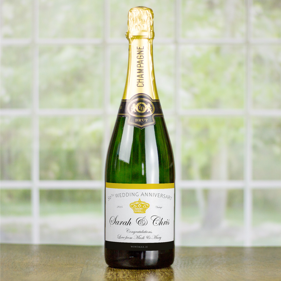 (image for) Personalised Elegant Label Champagne Bottle with Gift Box
