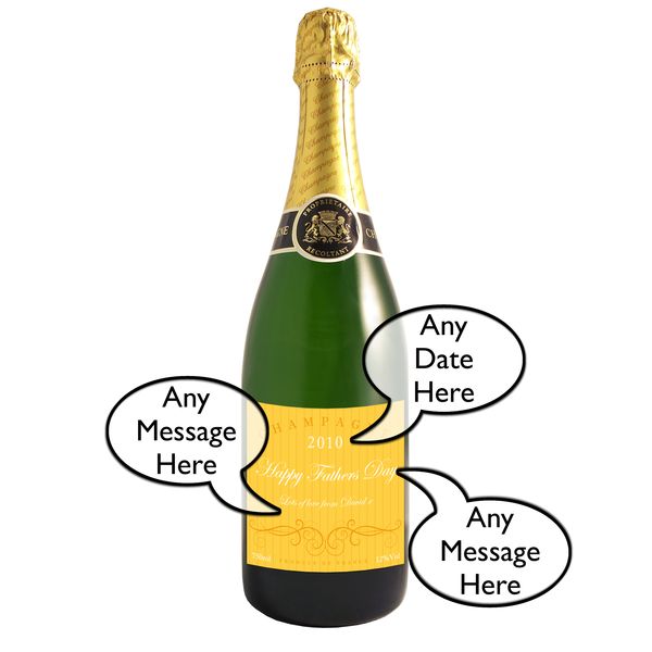 Modal Additional Images for Personalised Elegant Yellow Champagne Bottle