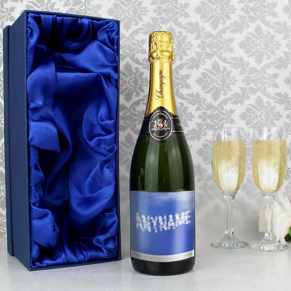 (image for) Personalised Clouds Champagne Bottle with Gift Box - Click Image to Close
