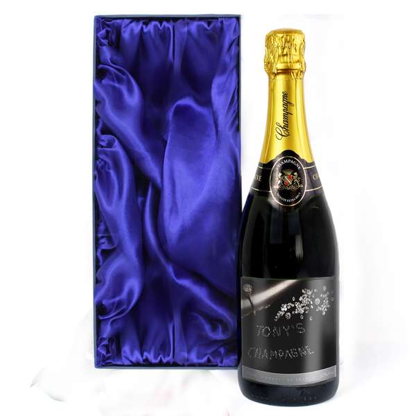 Modal Additional Images for Personalised Diamond Champagne Bottle with gift box