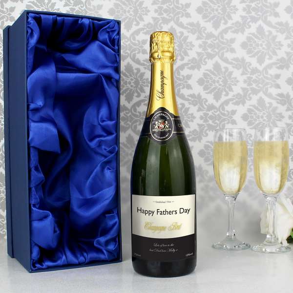 (image for) Personalised Vintage Label Champagne Bottle with Gift Box