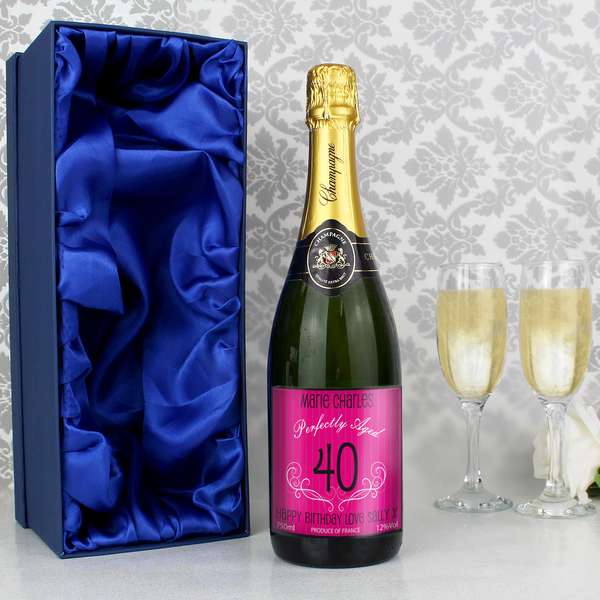 (image for) Personalised Age Champagne Pink with gift box - Click Image to Close