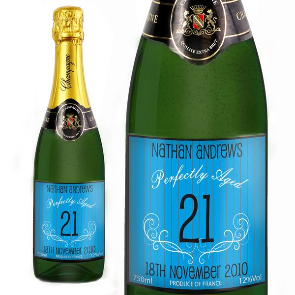 (image for) Personalised Age Champagne Blue - Click Image to Close