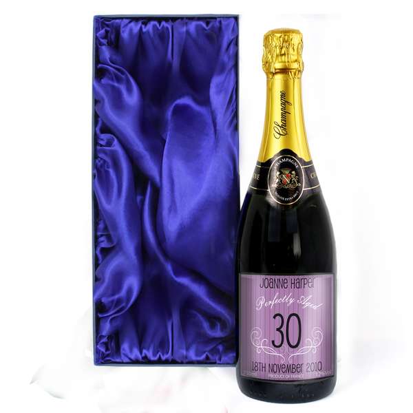 (image for) Personalised Age Champagne Purple with Gift Box - Click Image to Close