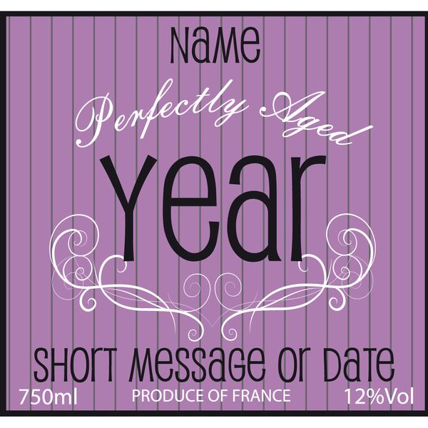 (image for) Personalised Age Champagne Purple - Click Image to Close