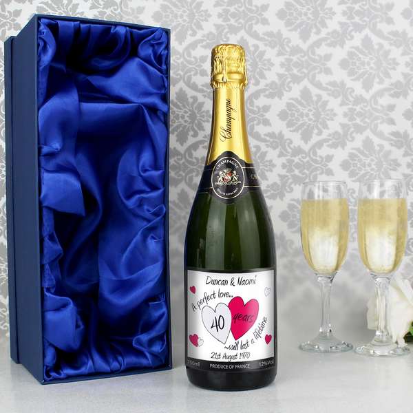 (image for) Personalised A Perfect Love Ruby Champagne with Gift Box
