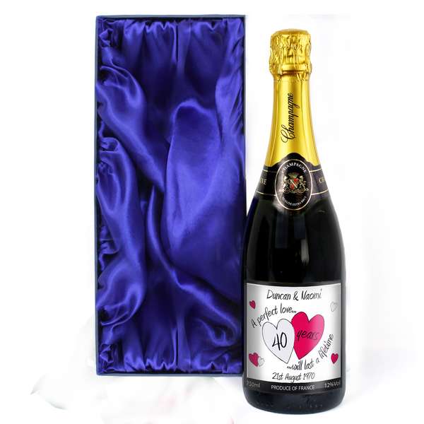 Modal Additional Images for Personalised A Perfect Love Ruby Champagne with Gift Box