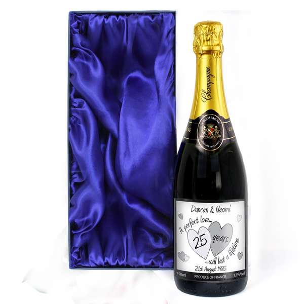 Modal Additional Images for Personalised A Perfect Love Silver Champagne with Gift Box