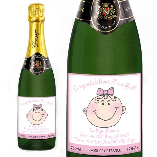 Modal Additional Images for Personalised Baby Face Pink  Champagne