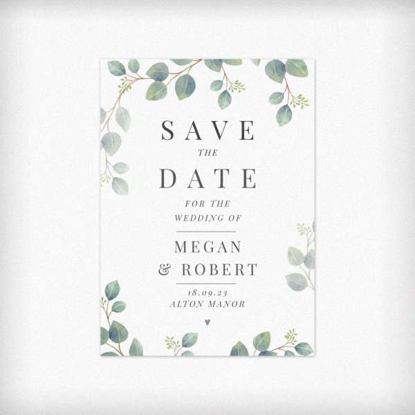 Modal Additional Images for Personalised Botanical Save the Date Pack of 36