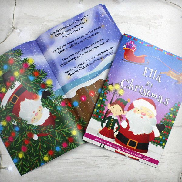 Modal Additional Images for Personalised Girls "It's Christmas" Story Book feat Santa