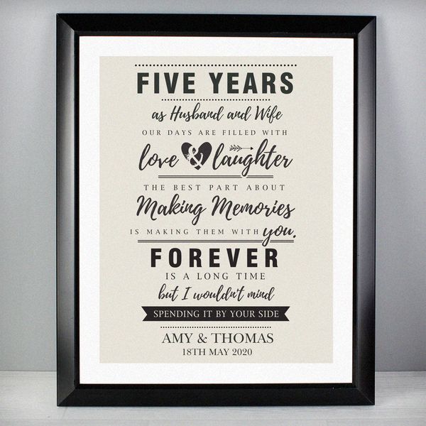 (image for) Personalised Anniversary Black Framed Poster Print - Click Image to Close