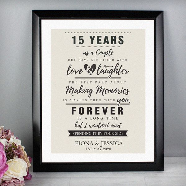 Modal Additional Images for Personalised Anniversary Black Framed Poster Print