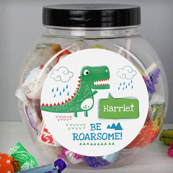 Modal Additional Images for Personalised 'Be Roarsome' Dinosaur Sweet Jar