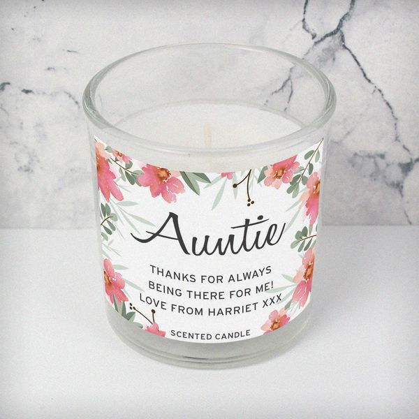 (image for) Personalised Floral Sentimental Scented Jar Candle - Click Image to Close