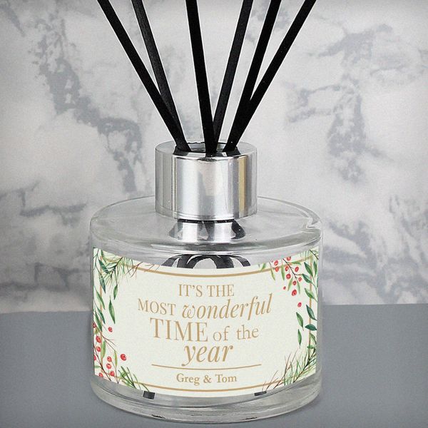 Modal Additional Images for Personalised 'Wonderful Time of The Year' Christmas Reed Diffuser