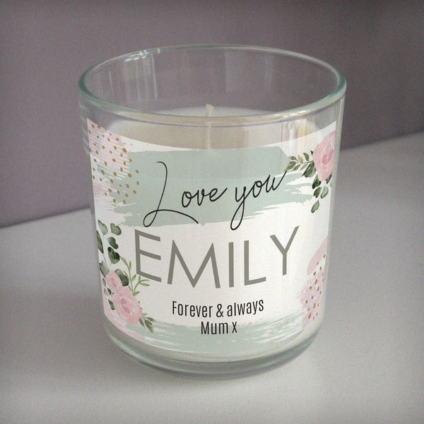 (image for) Personalised Abstract Rose Scented Jar Candle - Click Image to Close
