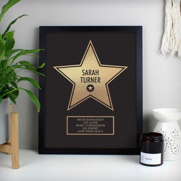 Modal Additional Images for Personalised Walk of Fame Star Award Black Framed Print